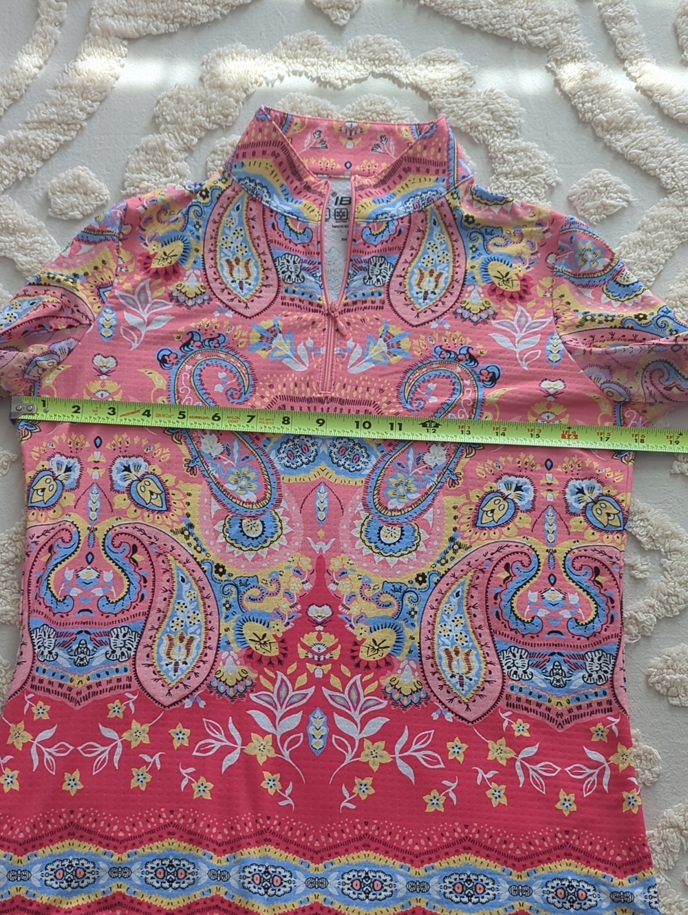 Ibkul Vicki  Mock Neck Top Long Sleeve 1/4 Zip UPF Cooling Size Small - Picture 7 of 7